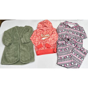 Lot Of Hoodie Sweater, Fleece Cardigan, Pajamas Set Girl Size 4 Assorted Brands